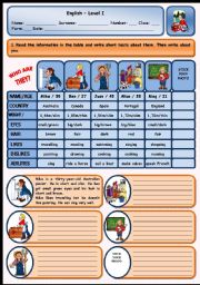 English Worksheet: WHO ARE THEY?