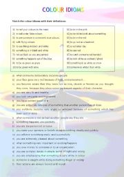 English Worksheet: Colour Idioms