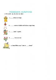 English worksheet: possessive adjectives