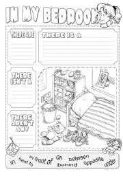 English Worksheet: In my bedroom there is ...