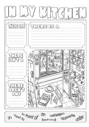 English Worksheet: In my kitchen there is ...