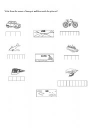 English worksheet: transport