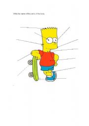 English Worksheet: Bart Simpsons body parts