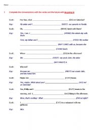 English Worksheet: Fill the gaps - BE GOING TO