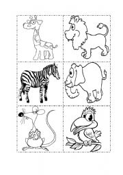 English Worksheet: Animal Cards