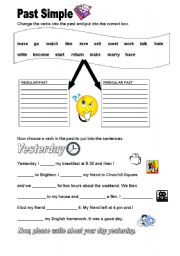 English Worksheet: Past Simple regular and irregular