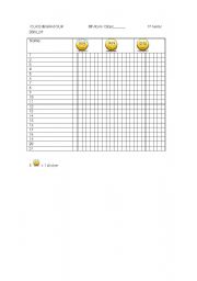 English Worksheet: classroom behaviour grid