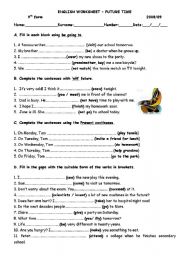English Worksheet: expressing the future with will, going to and present continuous