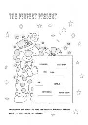 English Worksheet: the perfect present