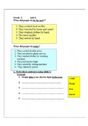 English worksheet: life in the past