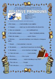 English Worksheet: relative pronouns