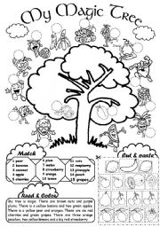 English Worksheet: My Magic Tree (fruit)