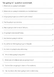 English worksheet: Future tense-Be going to