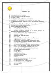 English Worksheet: THE BEST IS... Conversation