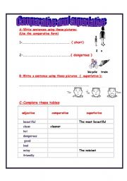 English worksheet: comparative+superlative exersices :)