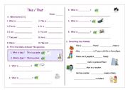 English Worksheet: This / That