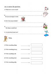 English Worksheet: five senses