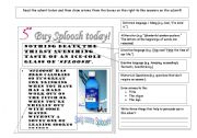 English Worksheet: Analysing an advert (Sploosh!)