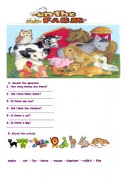 English Worksheet: on the farm