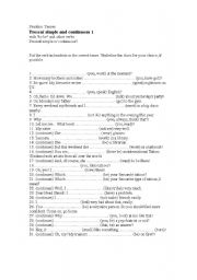 English Worksheet: Present progressive vs. simple present