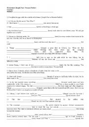 English Worksheet: Present perfect x simple past