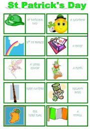 English Worksheet: Saint-Patrick !!! domino 1/3