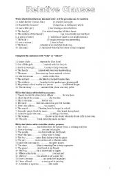 English Worksheet: Relative Clauses