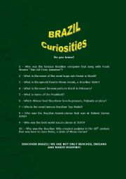 English worksheet: Brazil Curiosities - Quiz
