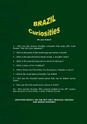 English Worksheet: Brazil Curiosities - Quiz