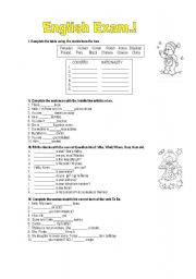 English worksheet: Simple test 