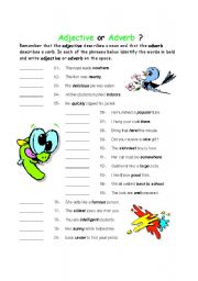 English Worksheet: Choose between adjective or adverb