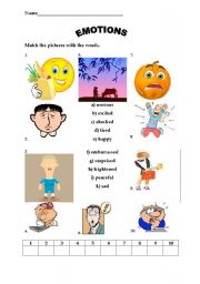 English worksheet: Emotions