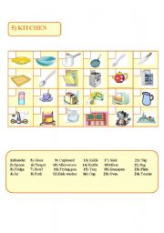 English Worksheet: Furniture in the house/ 2-Kitchen