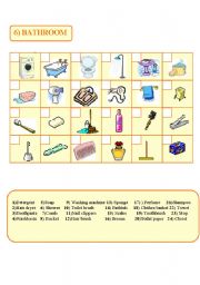 English Worksheet: Furniture in the house/ 2-Bathroom