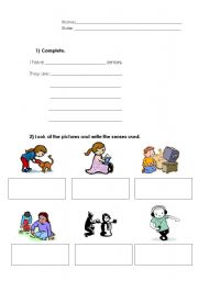 English worksheet: 5 senses