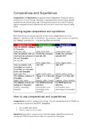 English Worksheet: Comparatives and Superlatives