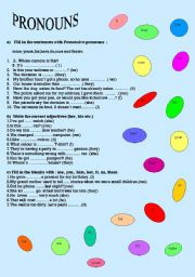 English Worksheet: pronouns