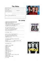 English worksheet: So Lonely     The Police