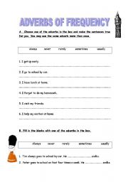 English worksheet: Adverbs of frequency