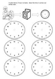 English worksheet: Time problems - 2 hours later