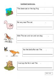 English Worksheet: word jumble