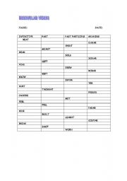 English worksheet: TEST ON IRREGULAR VERBS