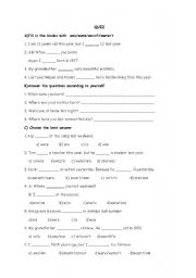 English Worksheet: simple past tene was/were