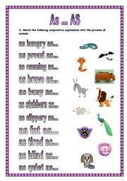 English Worksheet: Idioms with as...as (24.02.09)