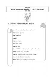 English worksheet: At the restaurant