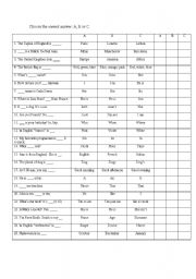 English Worksheet: English game