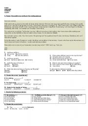 English Worksheet: ENGLISH MULTIPLE CHOICE TEST