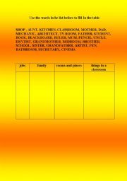 English worksheet: vocabulary