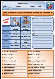 English Worksheet: WHO ARE THEY?  (PART 2)