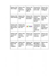 English Worksheet: BINGO